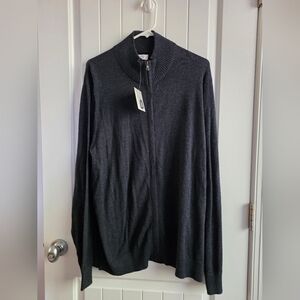 NWT Men's Croft and Barrow Full Zip Sweater Size XL
